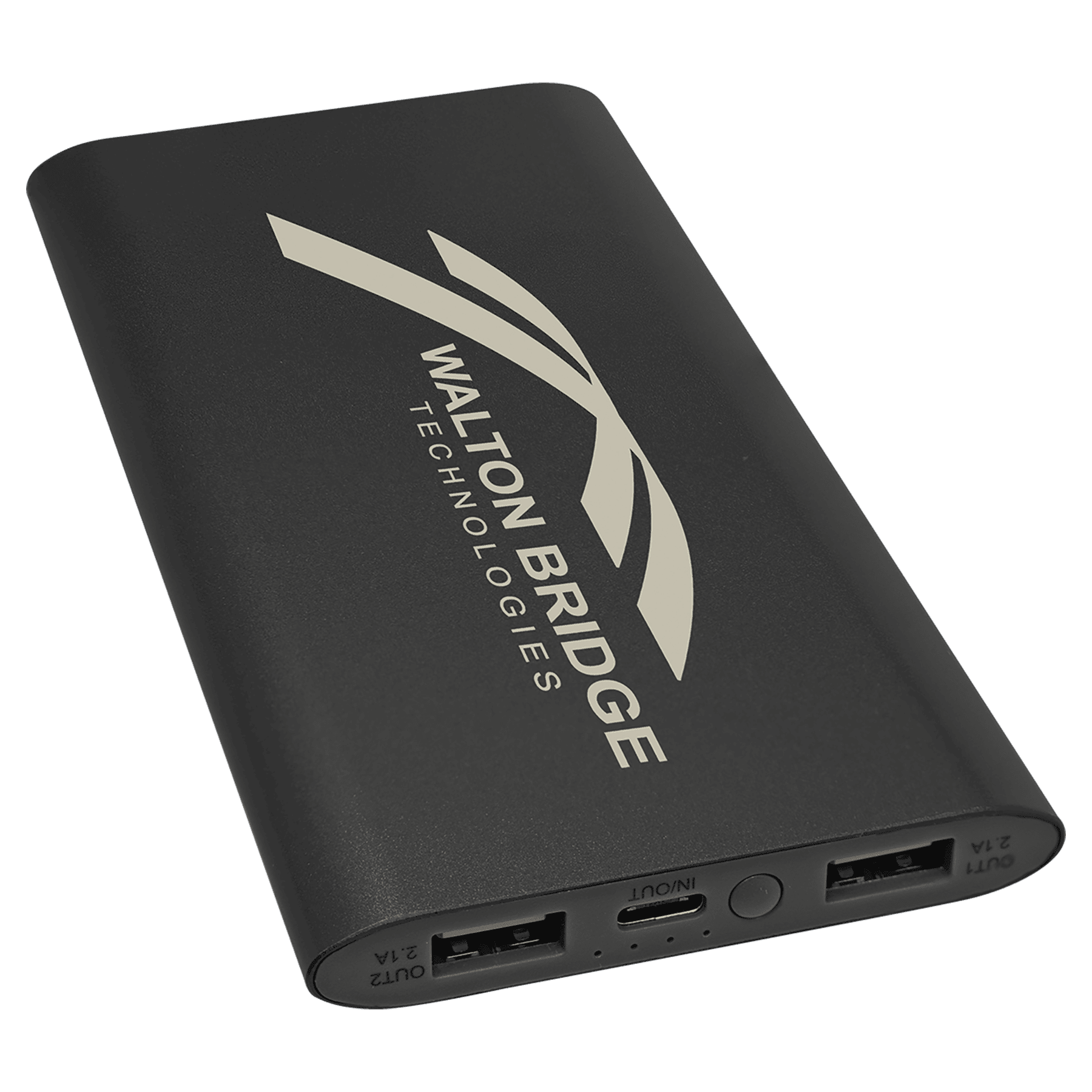 Custom 8000MAH Power Bank & Wireless Anodized Aluminum Charger with USB-C Cord
