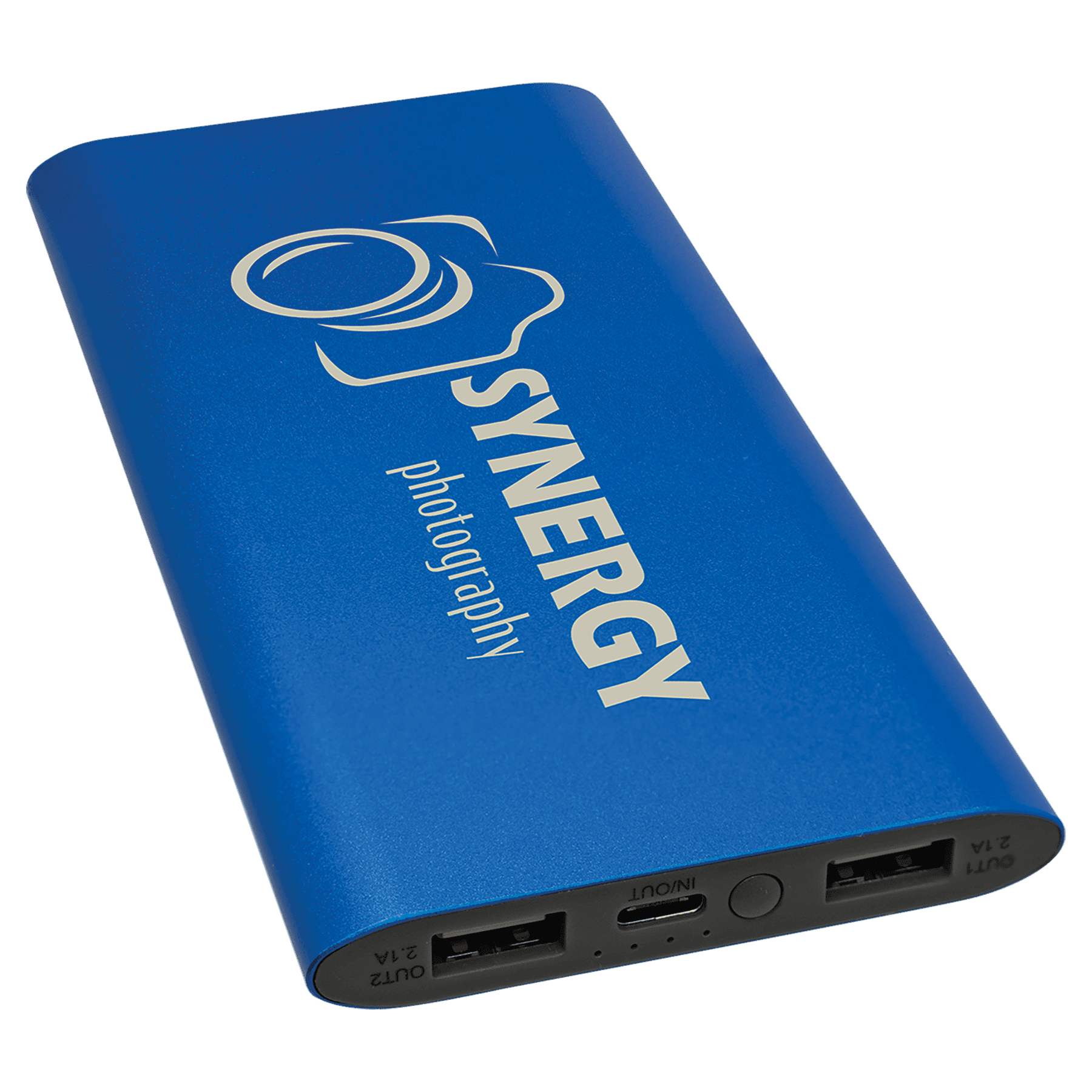 Custom 8000MAH Power Bank & Wireless Anodized Aluminum Charger with USB-C Cord