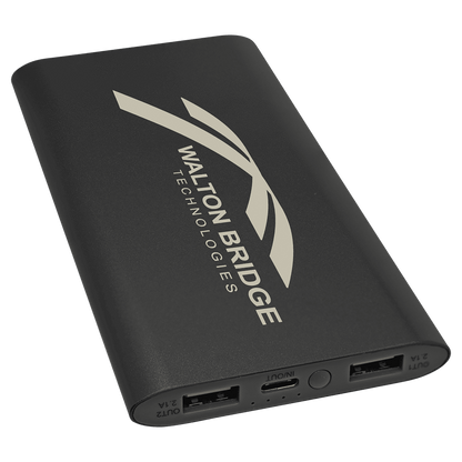 Custom 8000MAH Power Bank & Wireless Anodized Aluminum Charger with USB-C Cord