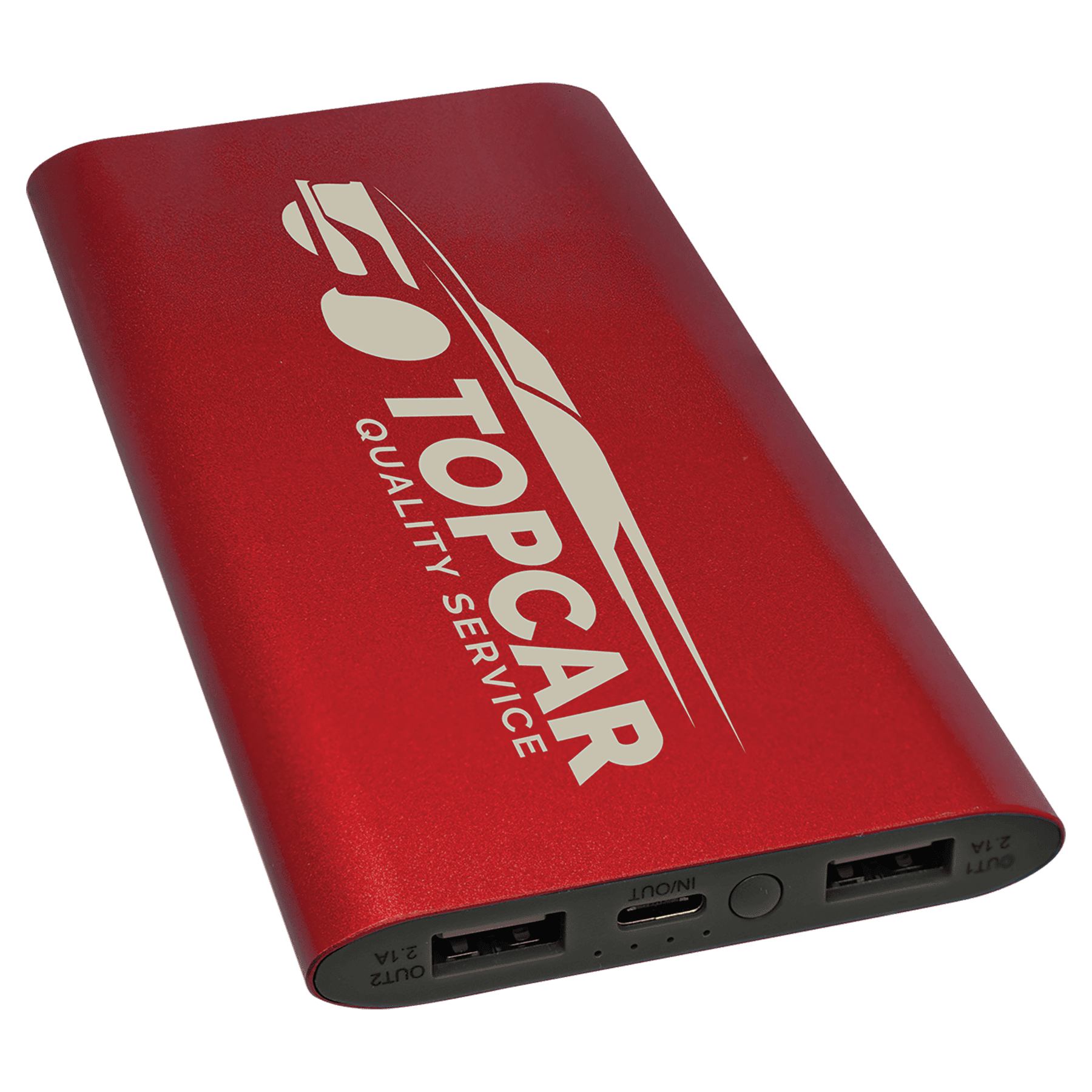 Custom 8000MAH Power Bank & Wireless Anodized Aluminum Charger with USB-C Cord