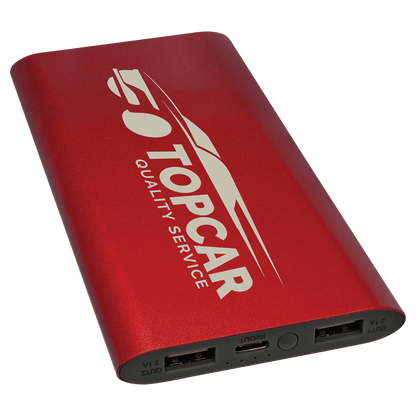 Custom 8000MAH Power Bank & Wireless Anodized Aluminum Charger with USB-C Cord